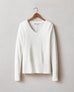 Women's Premium Slub Long Sleeve V-Neck Tee - Bone